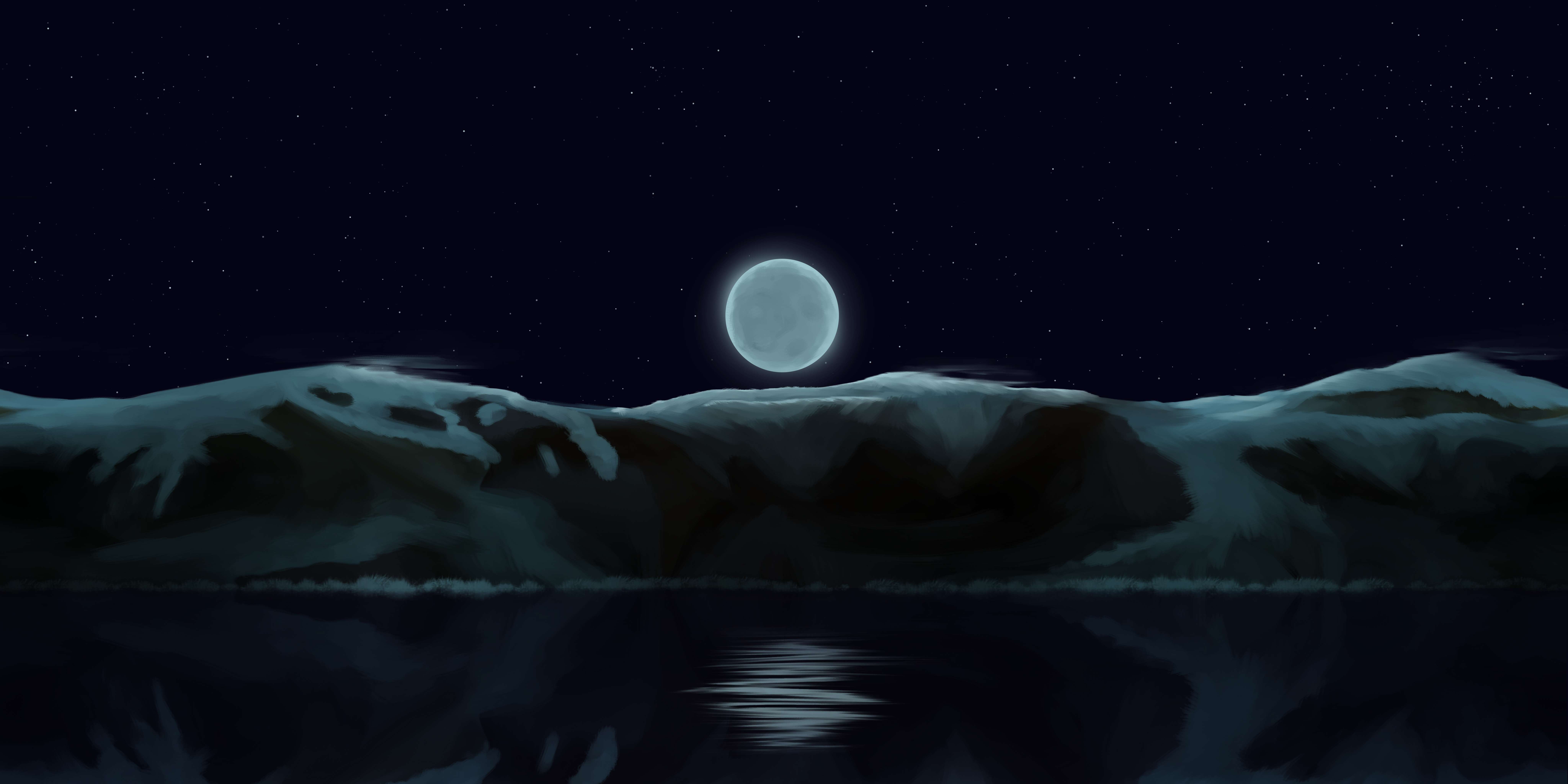 Snow mountain skybox from Marble Mage; 2D paintover of a base 3D scene.